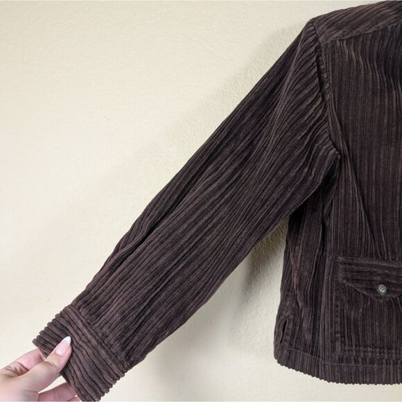 Vintage 90s At Last & Co Brown Corduroy Jacket Zip Up Women's M Retro - Picture 6 of 7